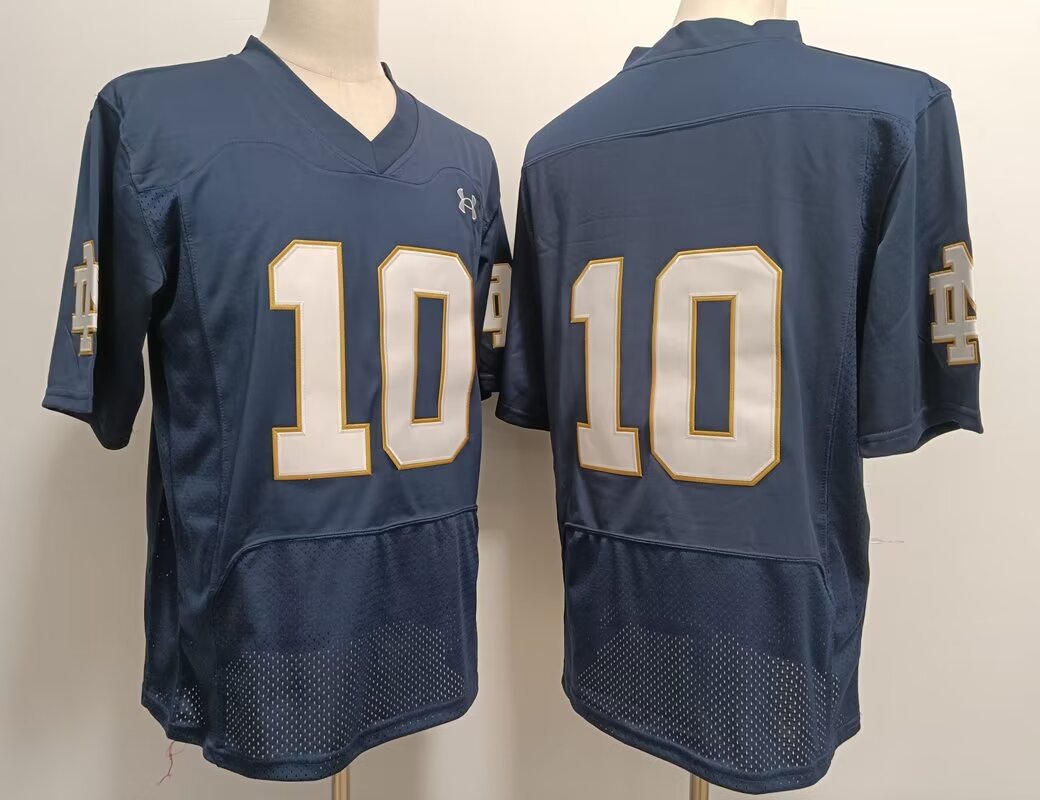 2024 NCAA Men University of Notre Dame #10 Sam Hartman blue nike jerseys->ncaa teams->NCAA Jersey